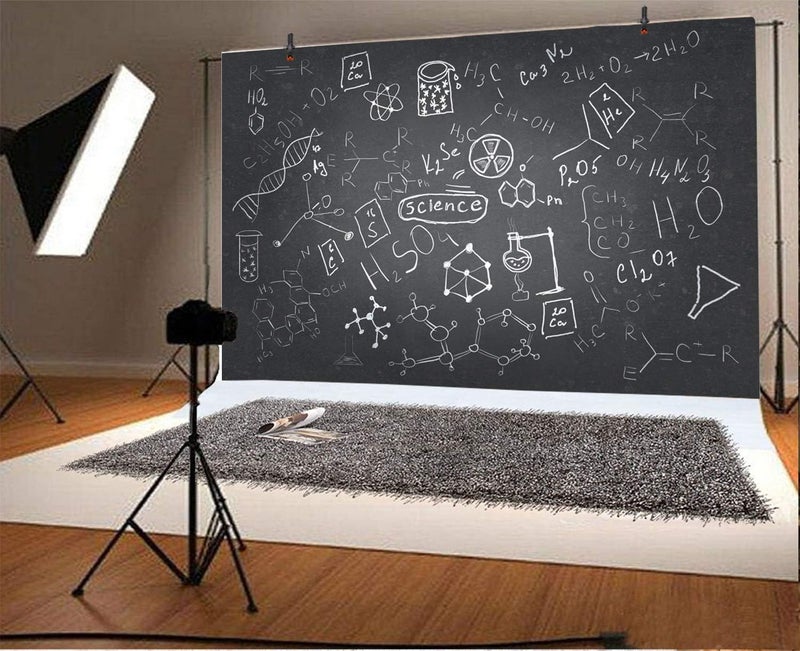 AOFOTO 8x6ft Science Lab Backdrop Chemistry Classroom Back to School Photography Background Class Drawing Chalkboard Blackboard Banner for Medical Laboratory Birthday Party Video Studio Props Vinyl - Image 5